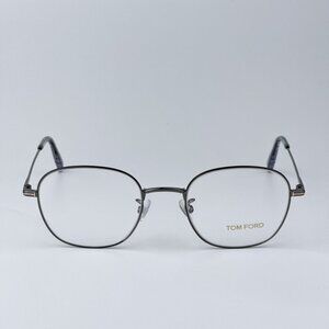 Tom Ford Men Gunmetal Blue Block Round BRAND NEW Eyeglasses FT5790-K/O 008